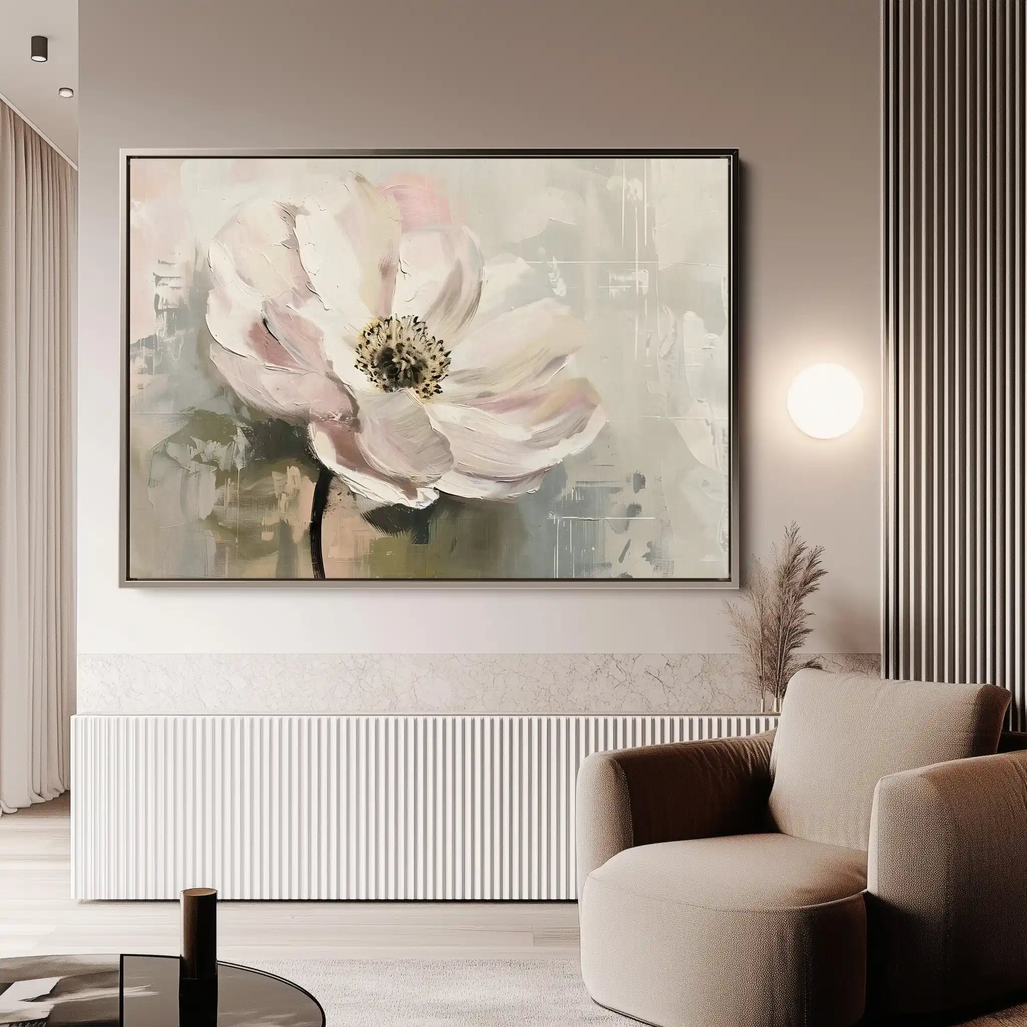 Floral 247 Canvas Art 60 x 40 cm / Black
