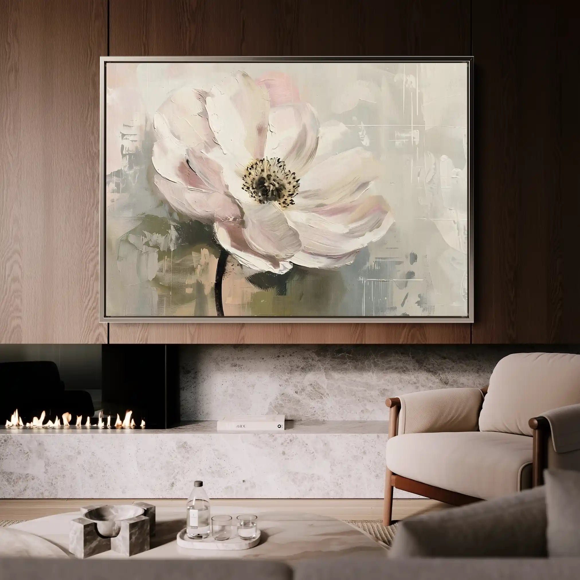 Floral 247 Canvas Art 60 x 40 cm / Black