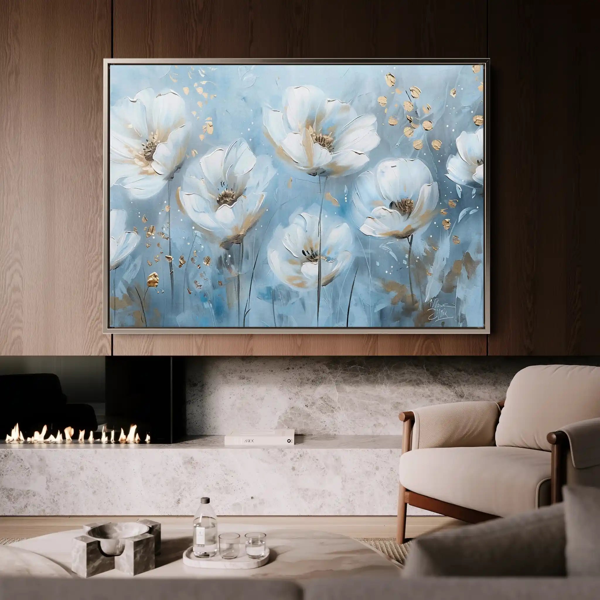 Floral 248 Canvas Art 60 x 40 cm / Black