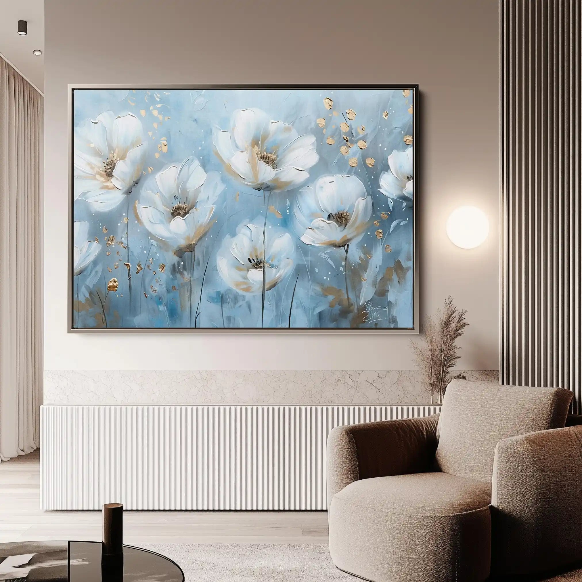 Floral 248 Canvas Art 60 x 40 cm / Black