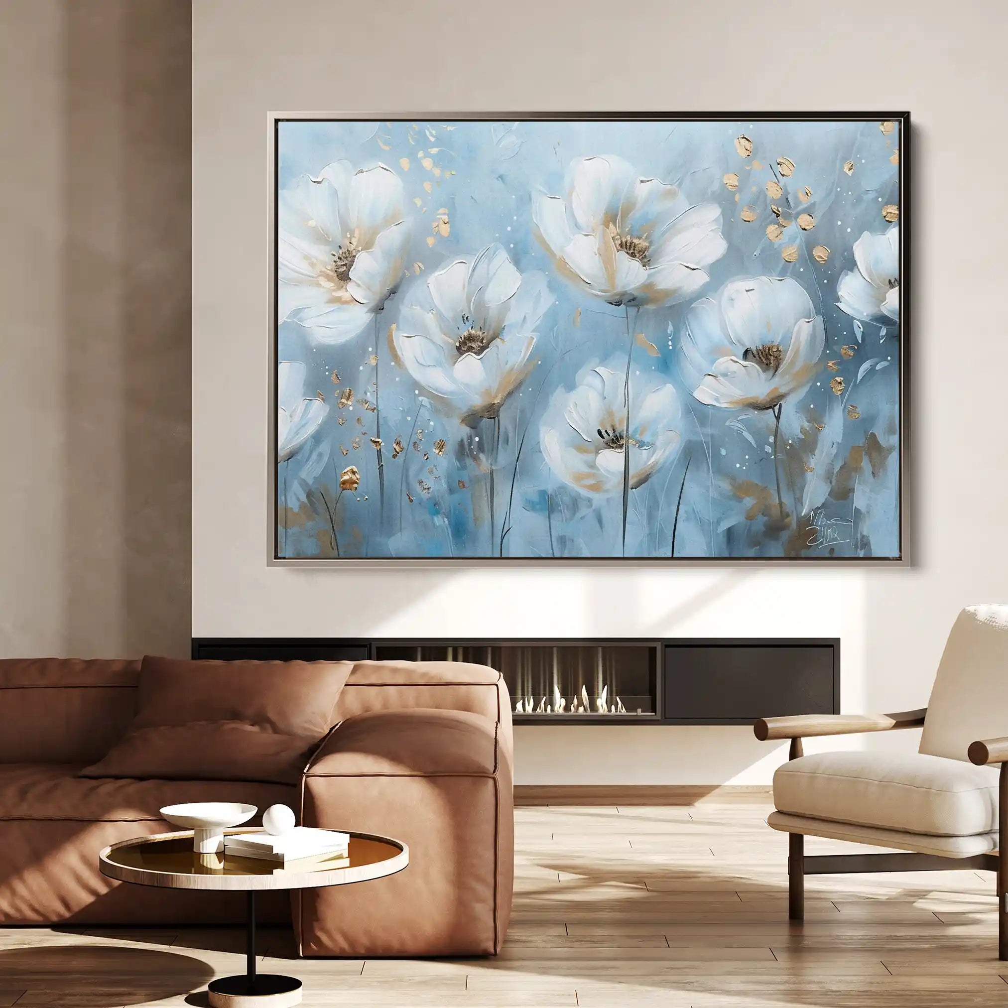 Floral 248 Canvas Art 60 x 40 cm / Black