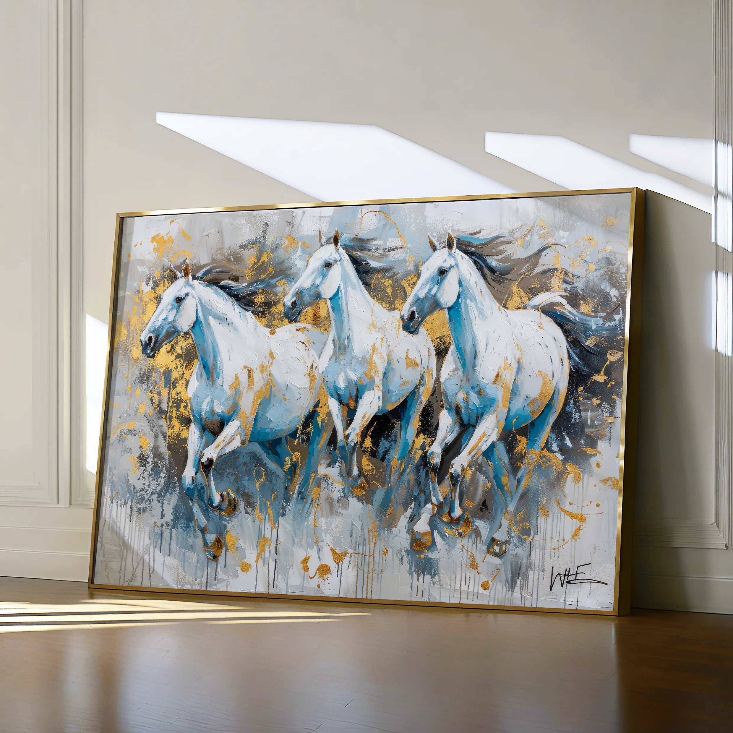 Horses 248 Canvas Art 18" x 24" / 45 x 60 cm / Black