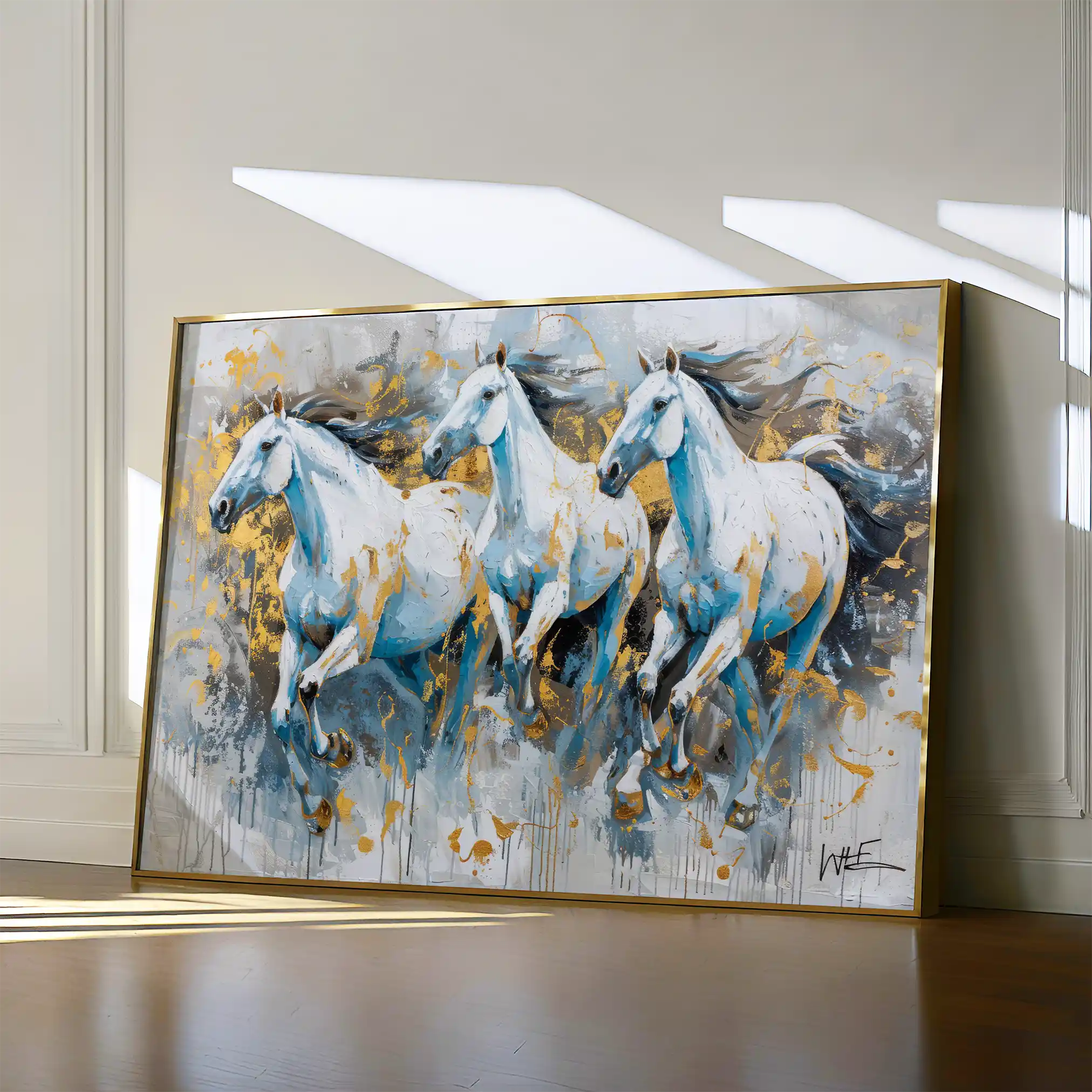 Horses 248 Canvas Art 60 x 40 cm / Black