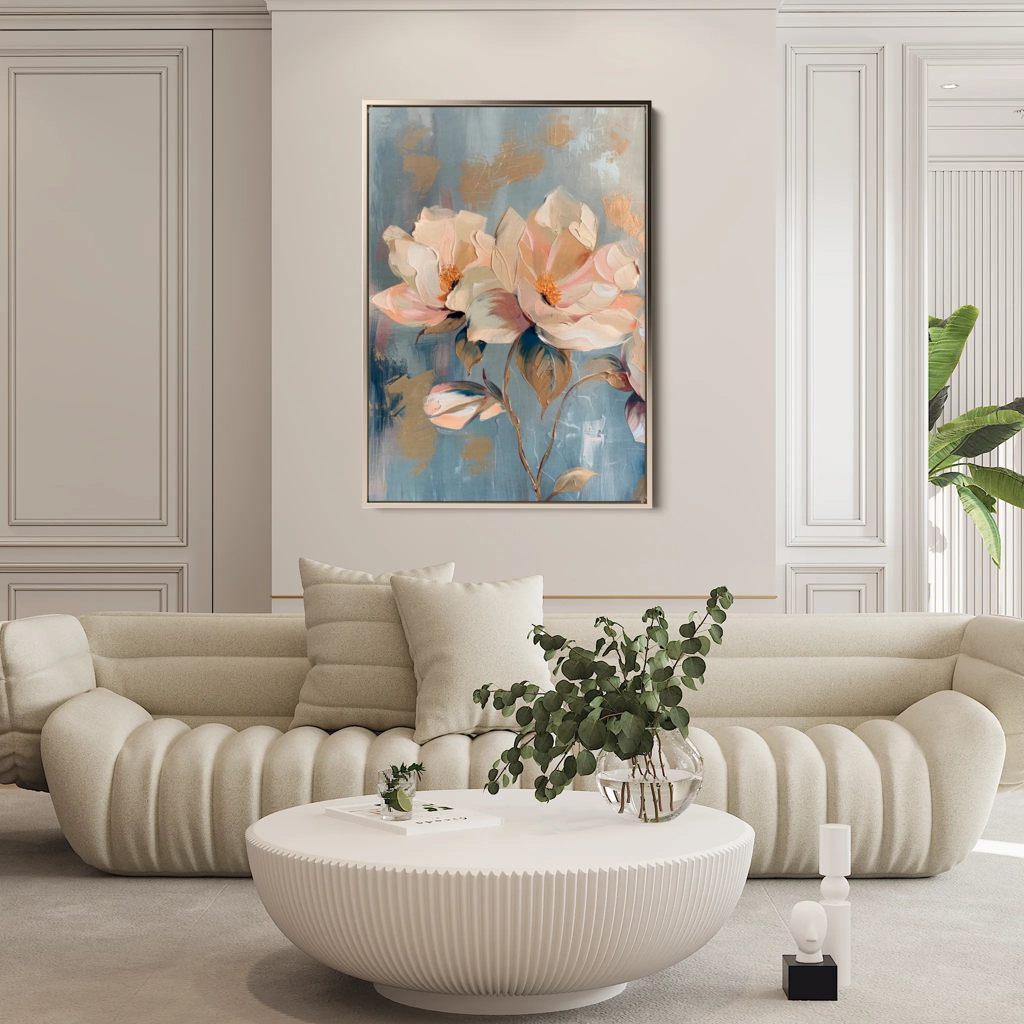 Floral 249 Canvas Art 18" x 24" / 45 x 60 cm / Black