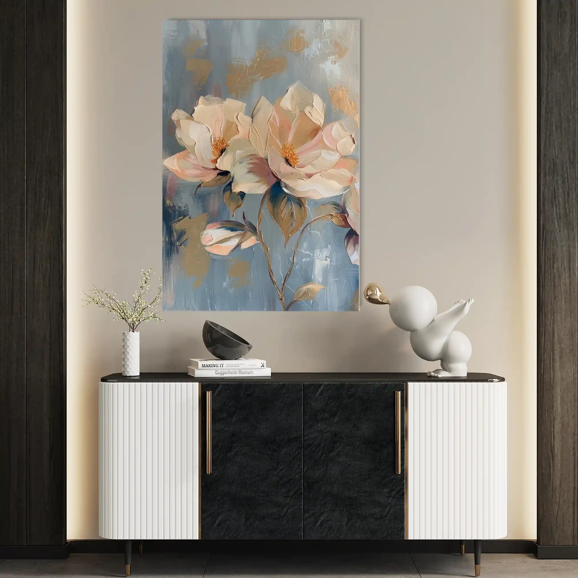 Floral 249 Canvas Art 60 x 40 cm / Black