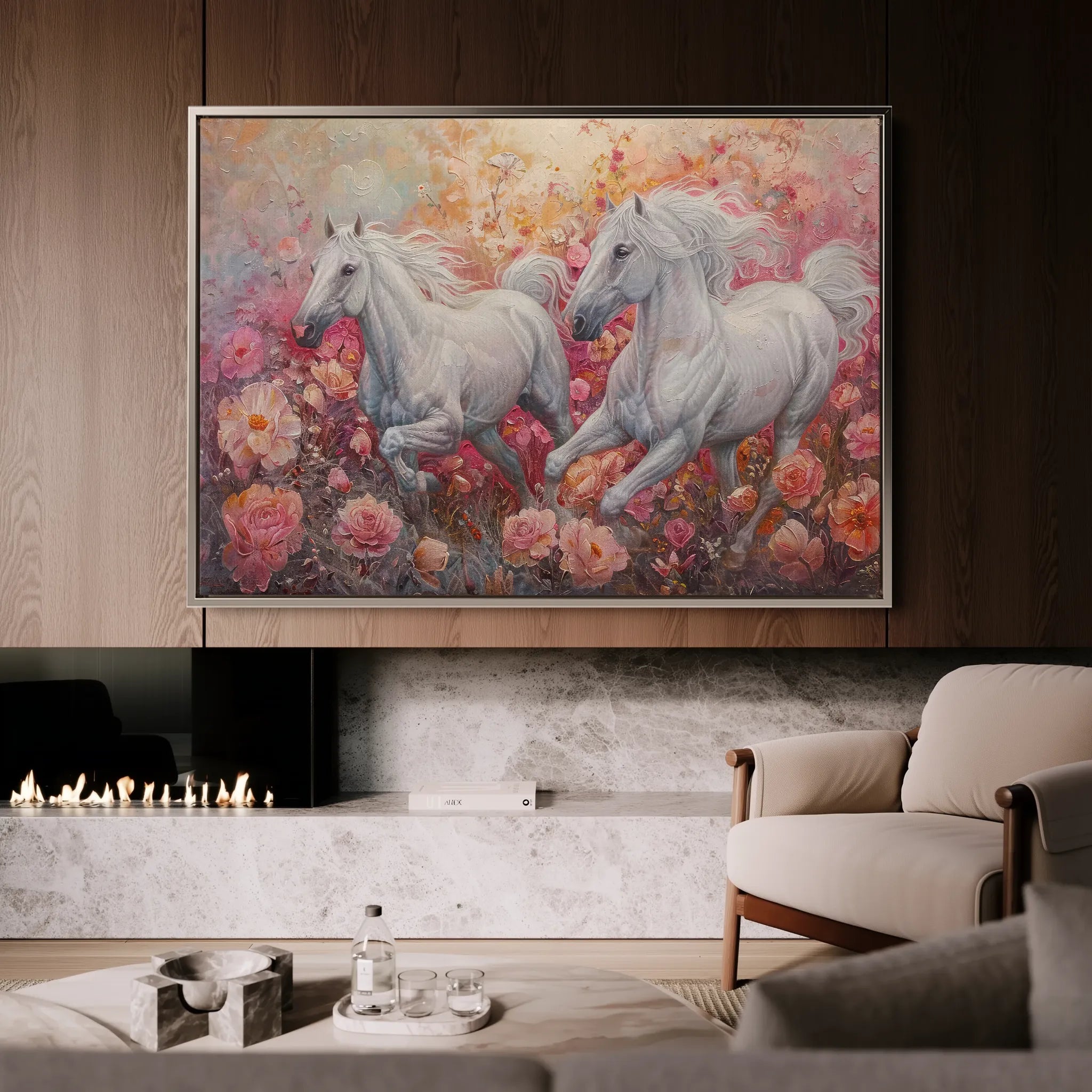 Horses 249 Canvas Art 18" x 24" / 45 x 60 cm / Black