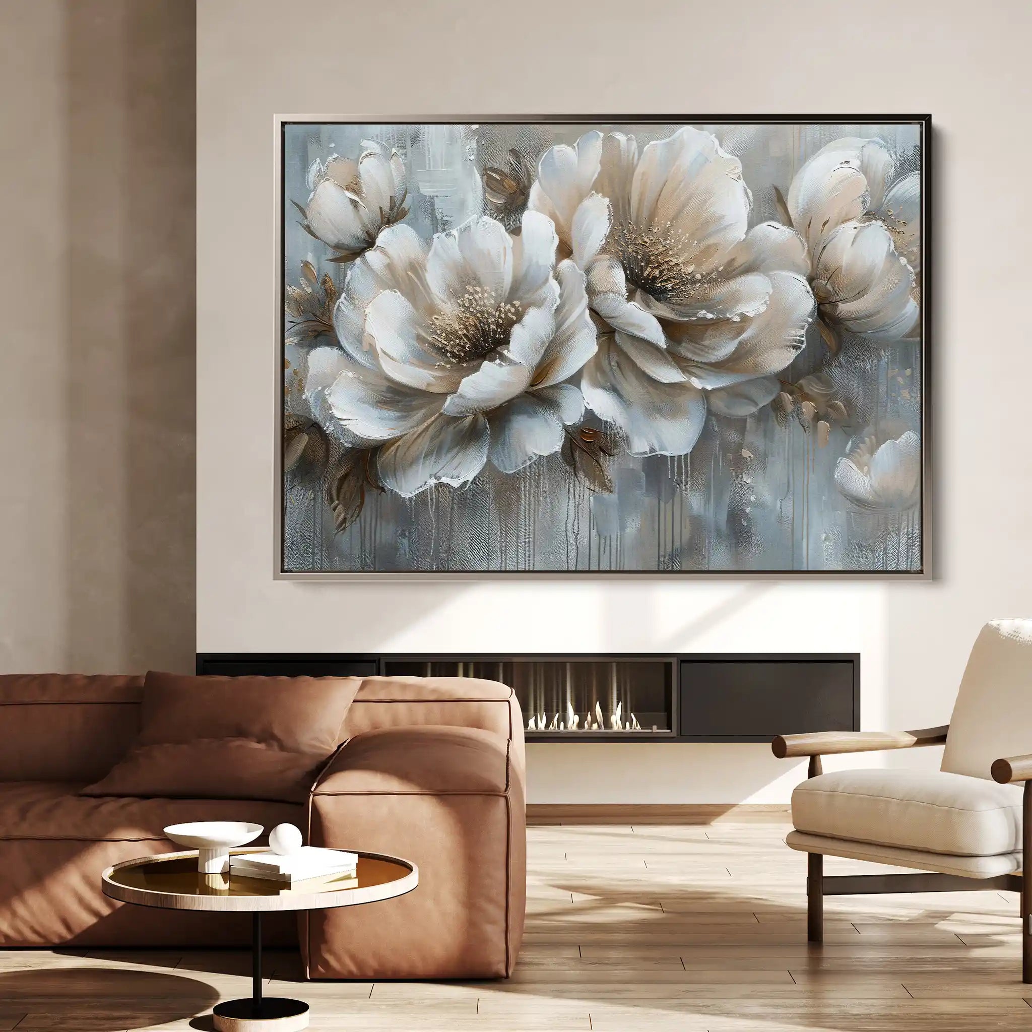 Floral 250 Canvas Art 60 x 40 cm / Black
