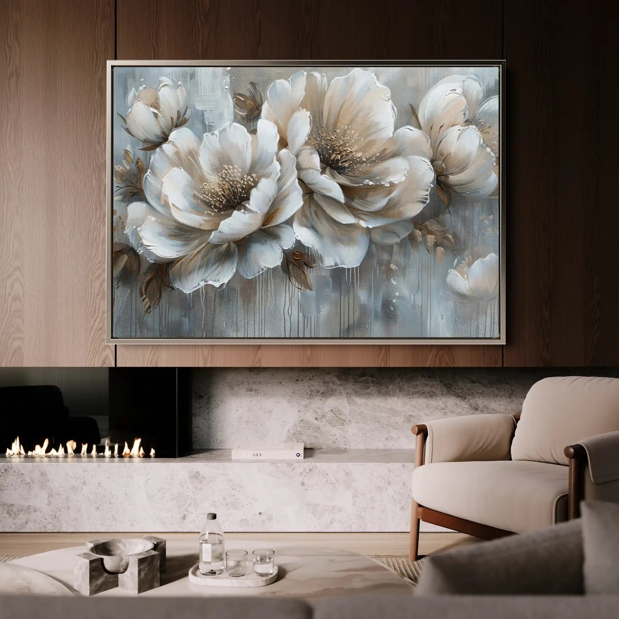 Floral 250 Canvas Art 60 x 40 cm / Black