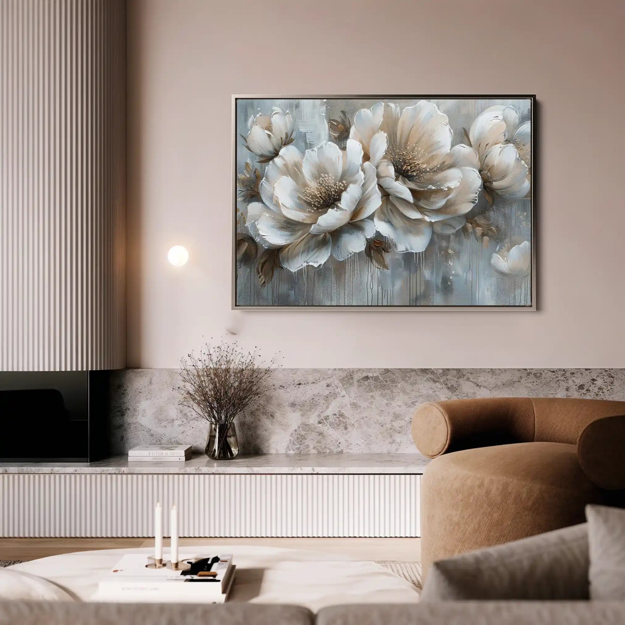 Floral 250 Canvas Art 60 x 40 cm / Black