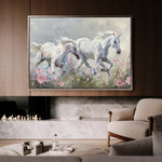 Horses 250 Canvas Art 18" x 24" / 45 x 60 cm / Black