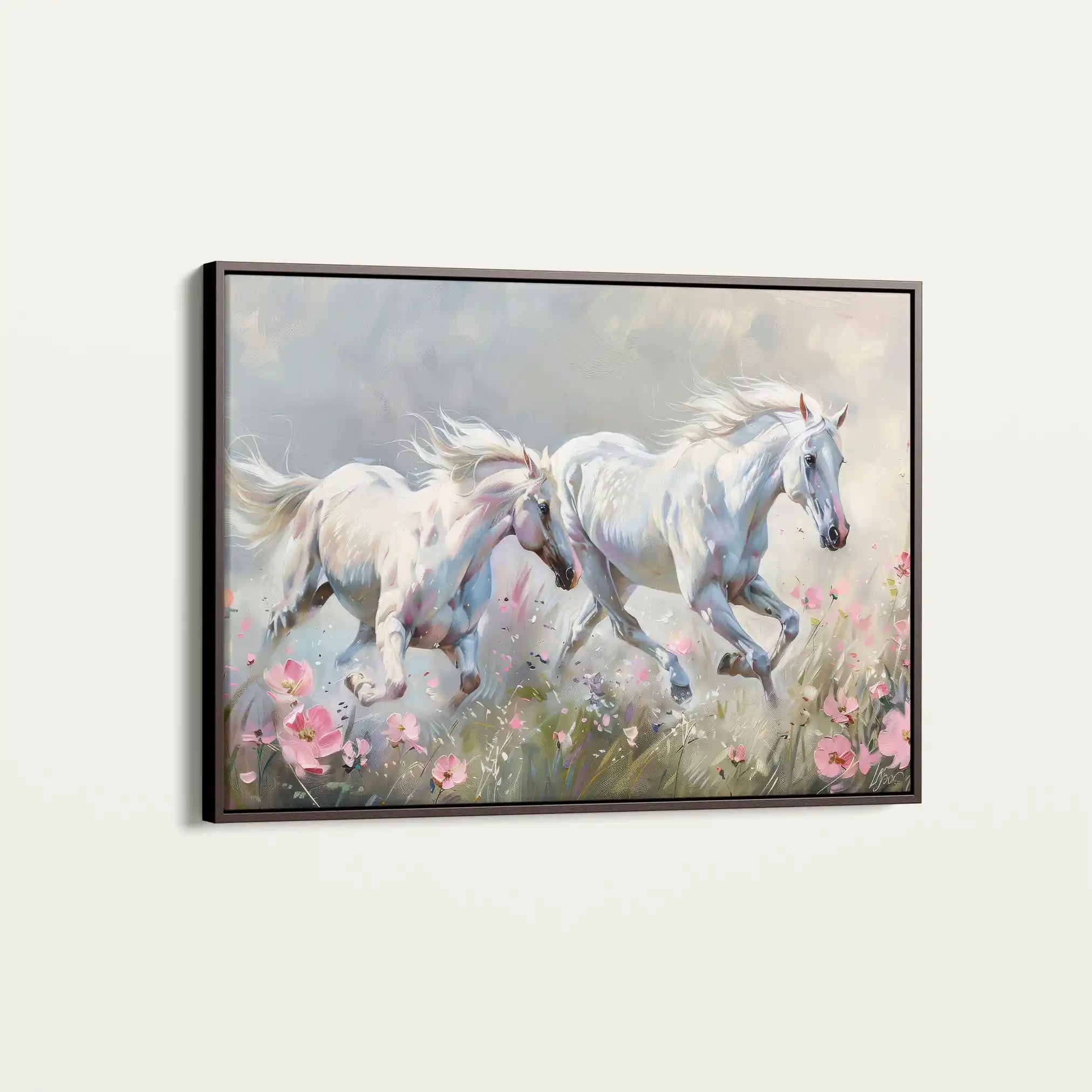 Horses 250 Canvas Art 60 x 40 cm / Black
