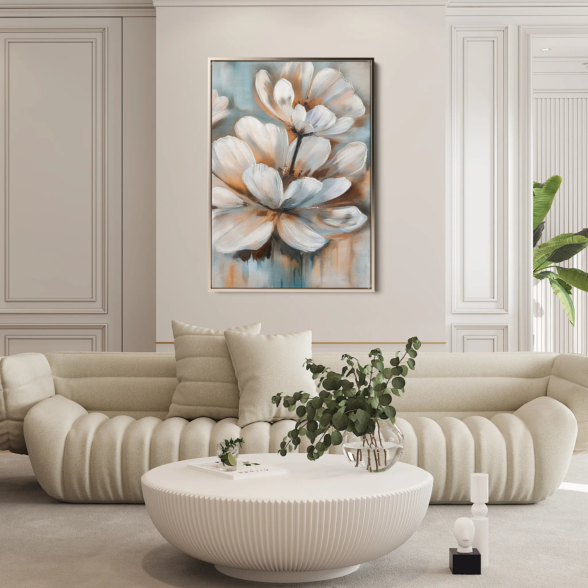 Floral 251 Canvas Art 18" x 24" / 45 x 60 cm / Black