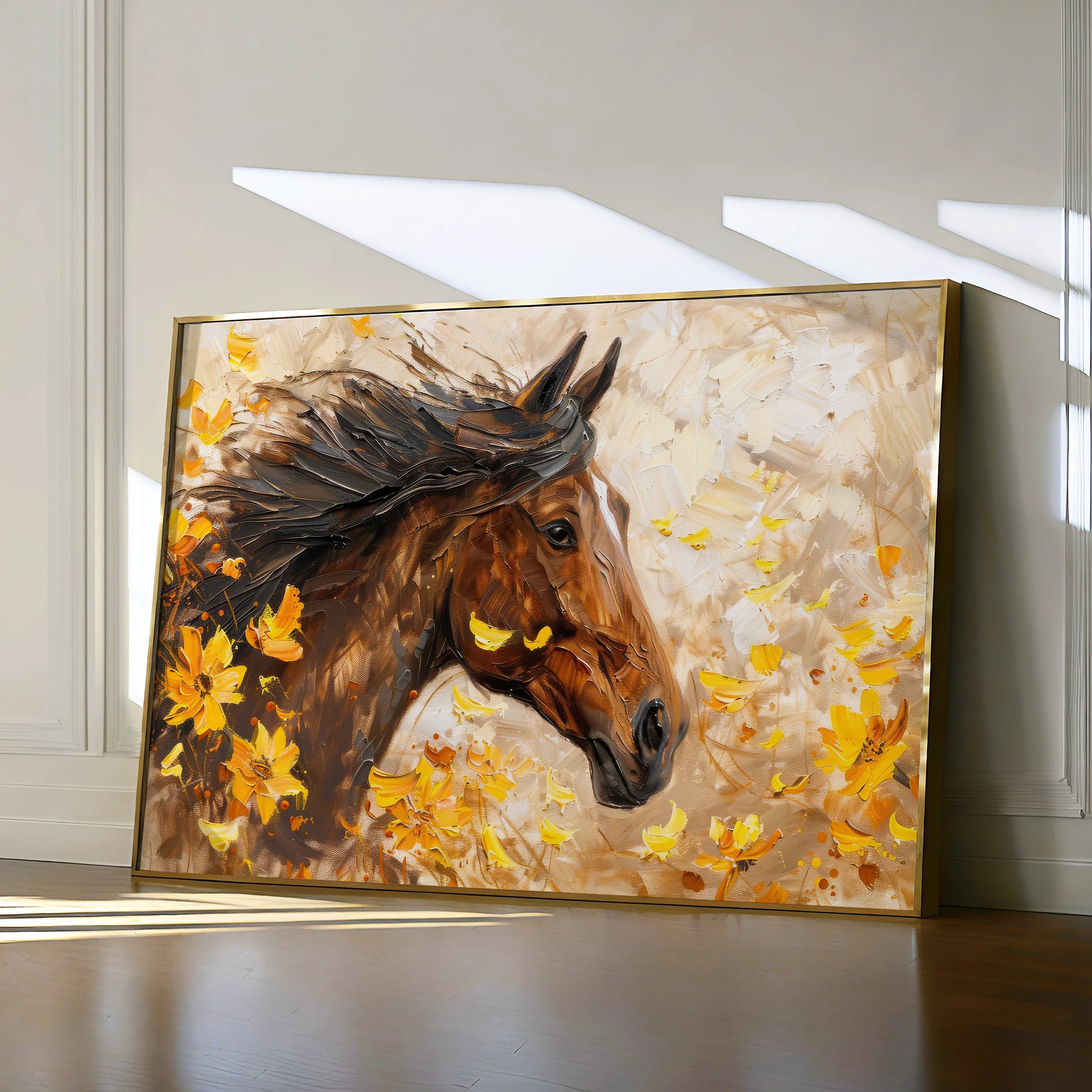 Horses 251 Canvas Art 18" x 24" / 45 x 60 cm / Black