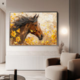Horses 251 Canvas Art 18" x 24" / 45 x 60 cm / Black