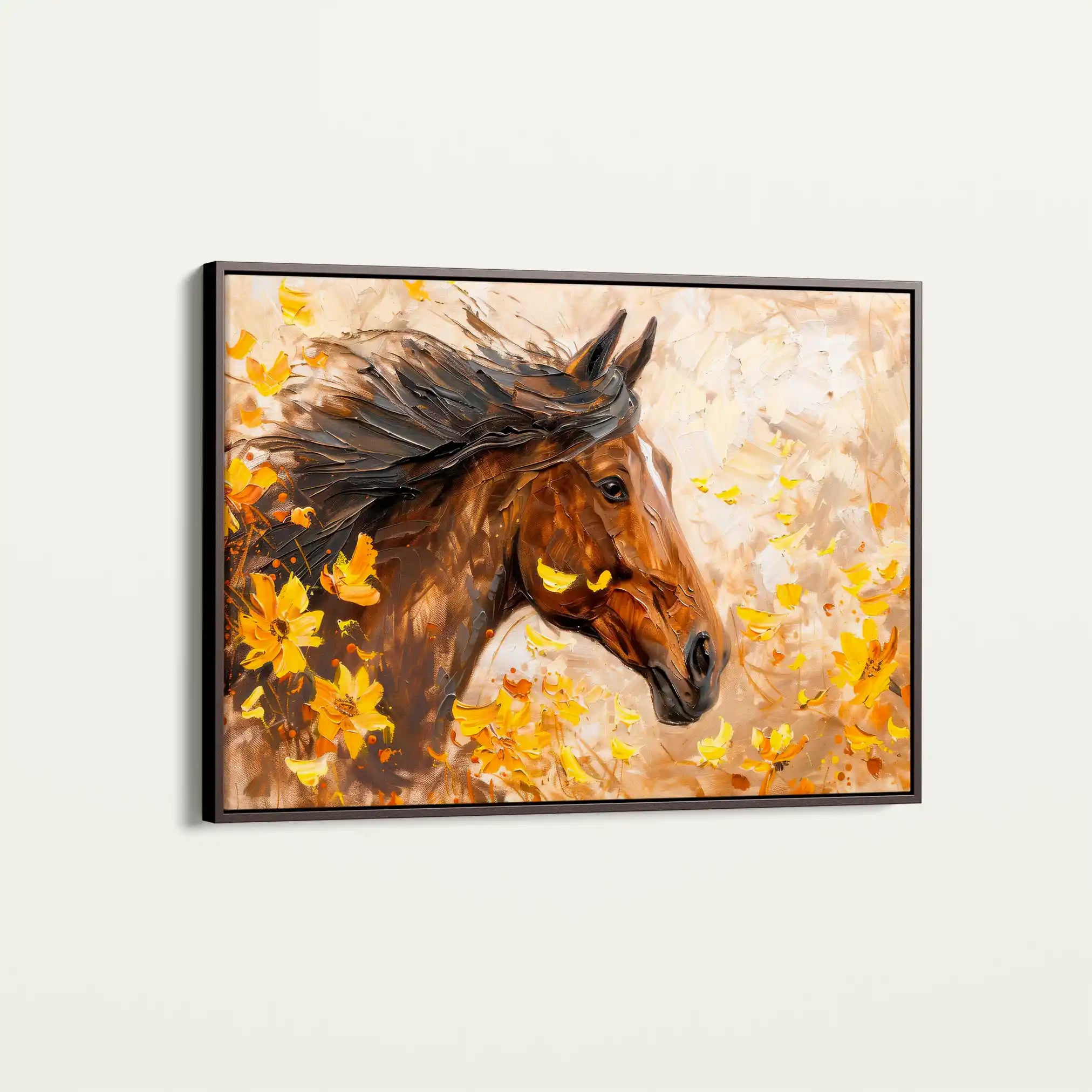 Horses 251 Canvas Art 60 x 40 cm / Black