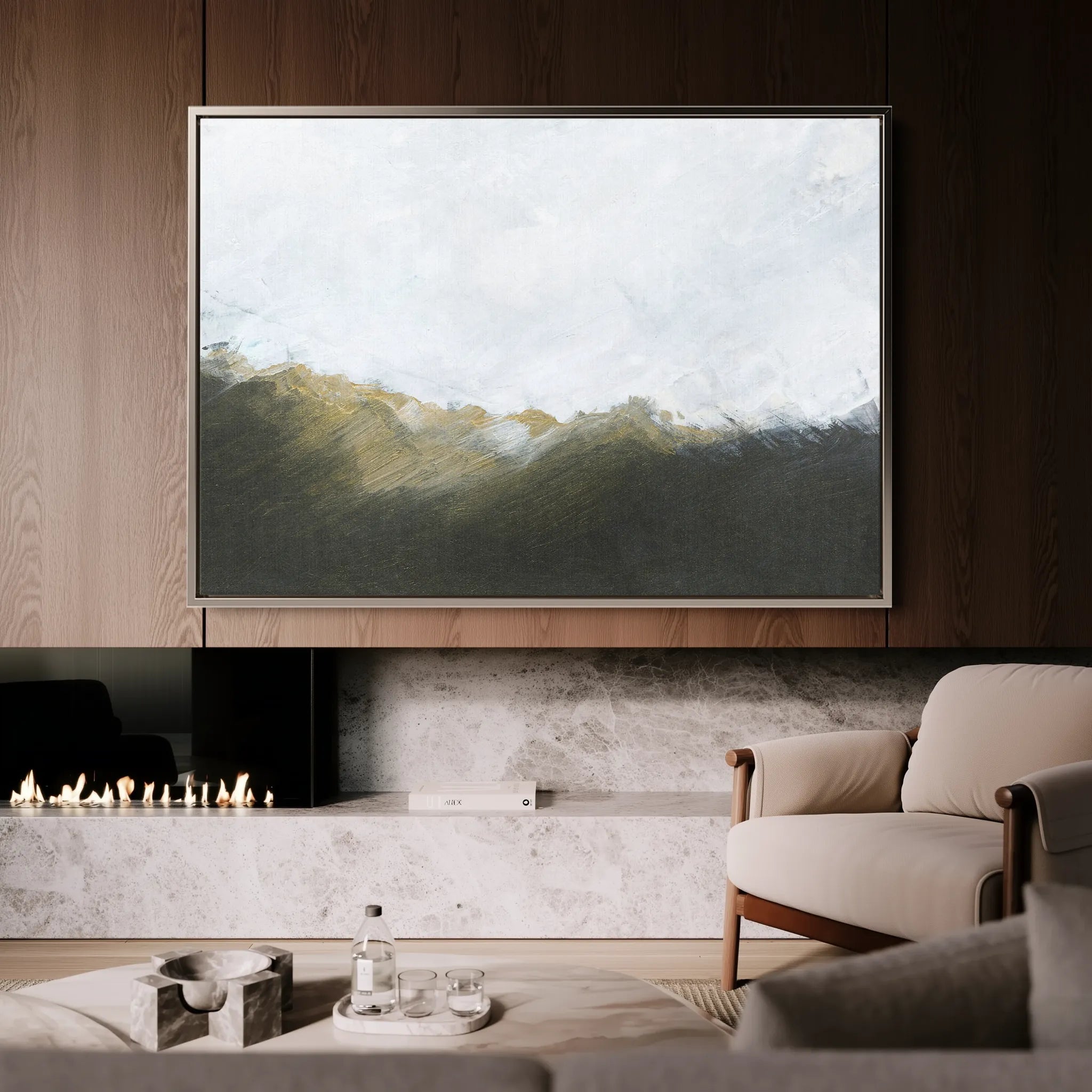 Abstract 252 Canvas Art 18" x 24" / 45 x 60 cm / Black