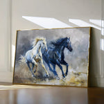 Horses 252 Canvas Art 18" x 24" / 45 x 60 cm / Black