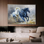 Horses 252 Canvas Art 18" x 24" / 45 x 60 cm / Black