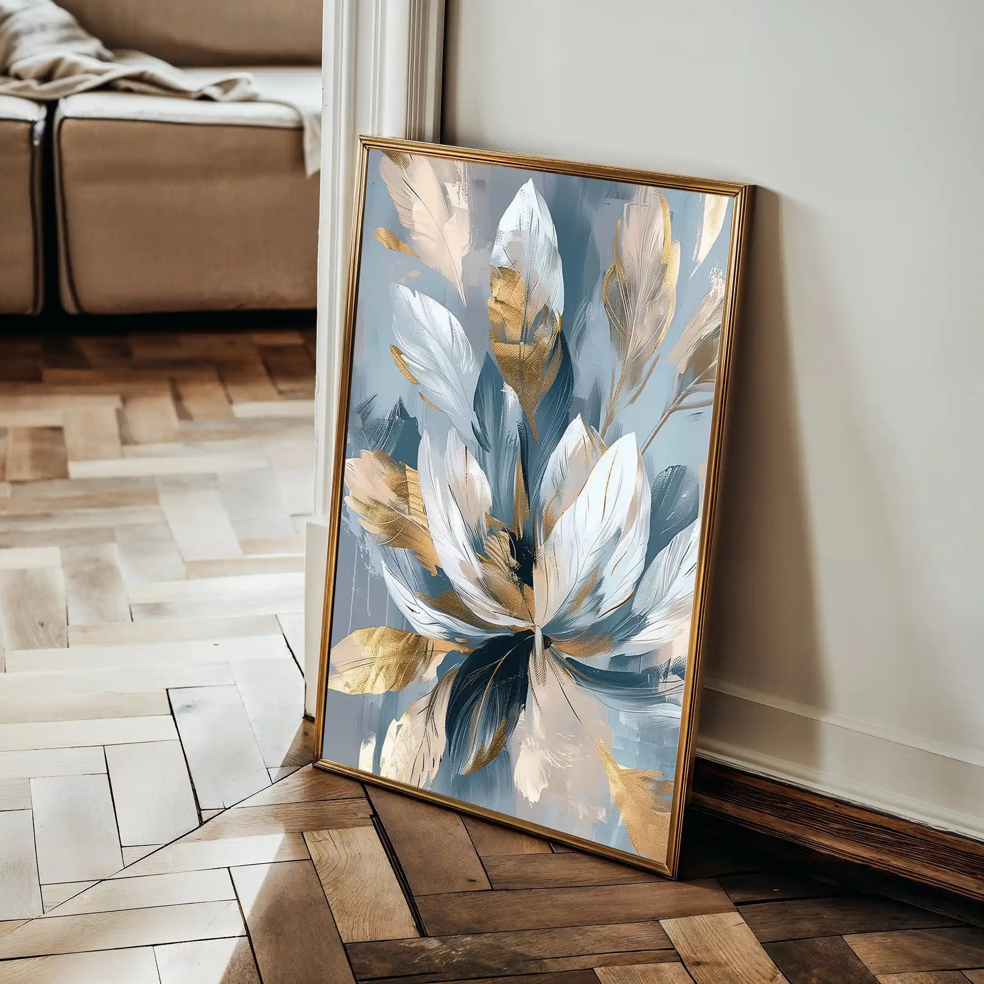 Floral 253 Canvas Art 60 x 40 cm / Black