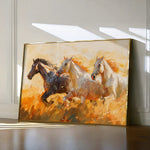 Horses 253 Canvas Art 18" x 24" / 45 x 60 cm / Black