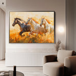 Horses 253 Canvas Art 18" x 24" / 45 x 60 cm / Black