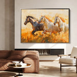 Horses 253 Canvas Art 18" x 24" / 45 x 60 cm / Black