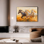 Horses 253 Canvas Art 18" x 24" / 45 x 60 cm / Black
