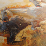 Horses 253 Canvas Art 18" x 24" / 45 x 60 cm / Black