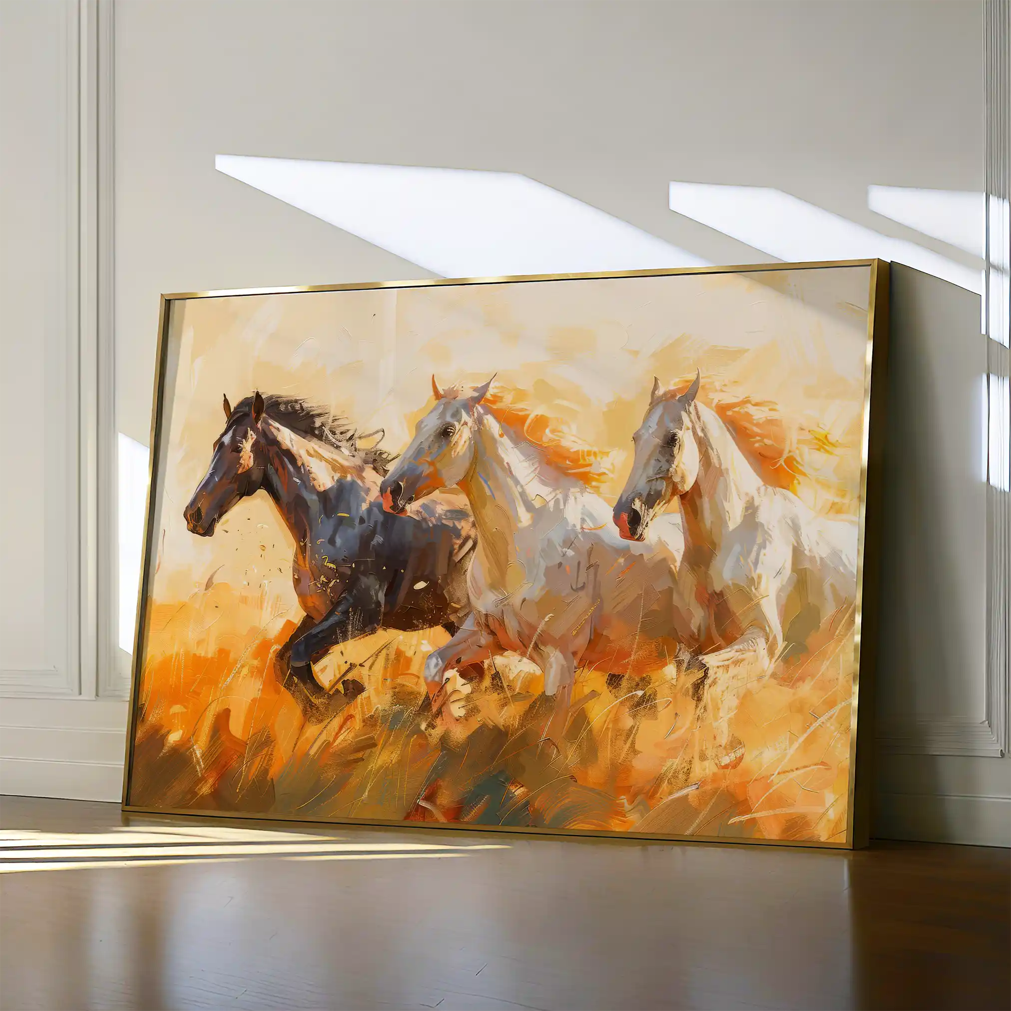 Horses 253 Canvas Art 60 x 40 cm / Black