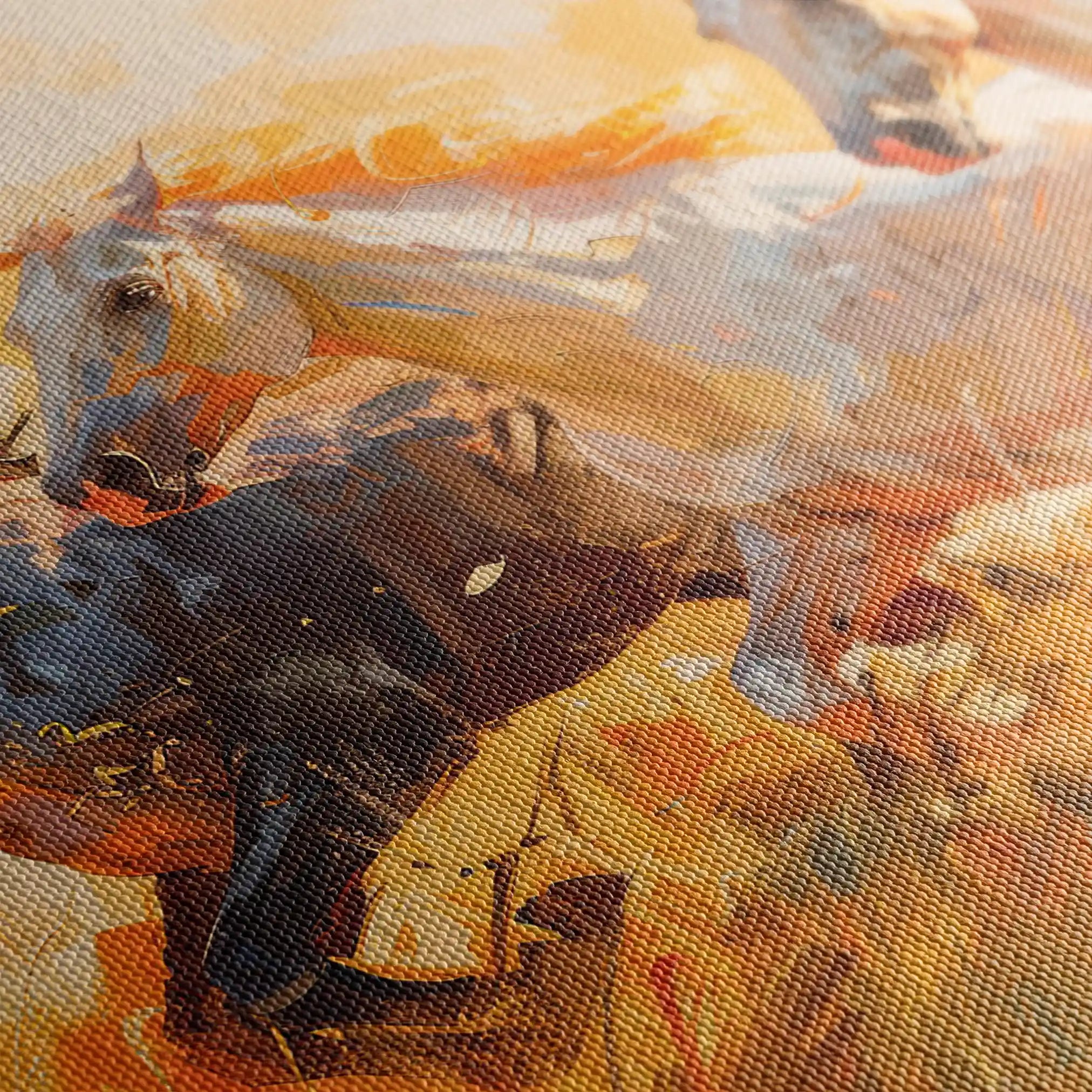 Horses 253 Canvas Art 60 x 40 cm / Black