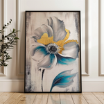 Floral 254 Canvas Art 18" x 24" / 45 x 60 cm / Black