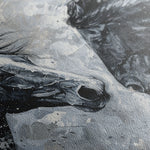 Horses 254 Canvas Art 18" x 24" / 45 x 60 cm / Black