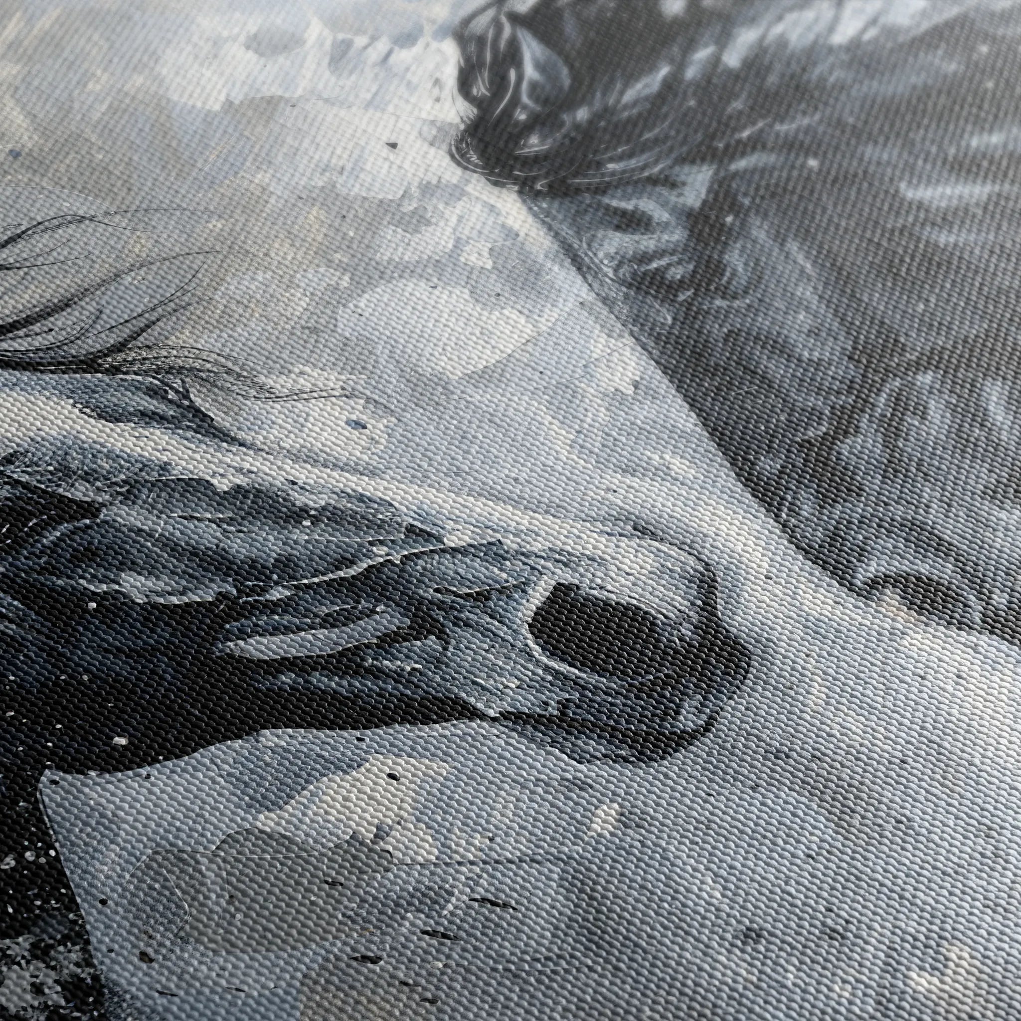 Horses 254 Canvas Art 18" x 24" / 45 x 60 cm / Black