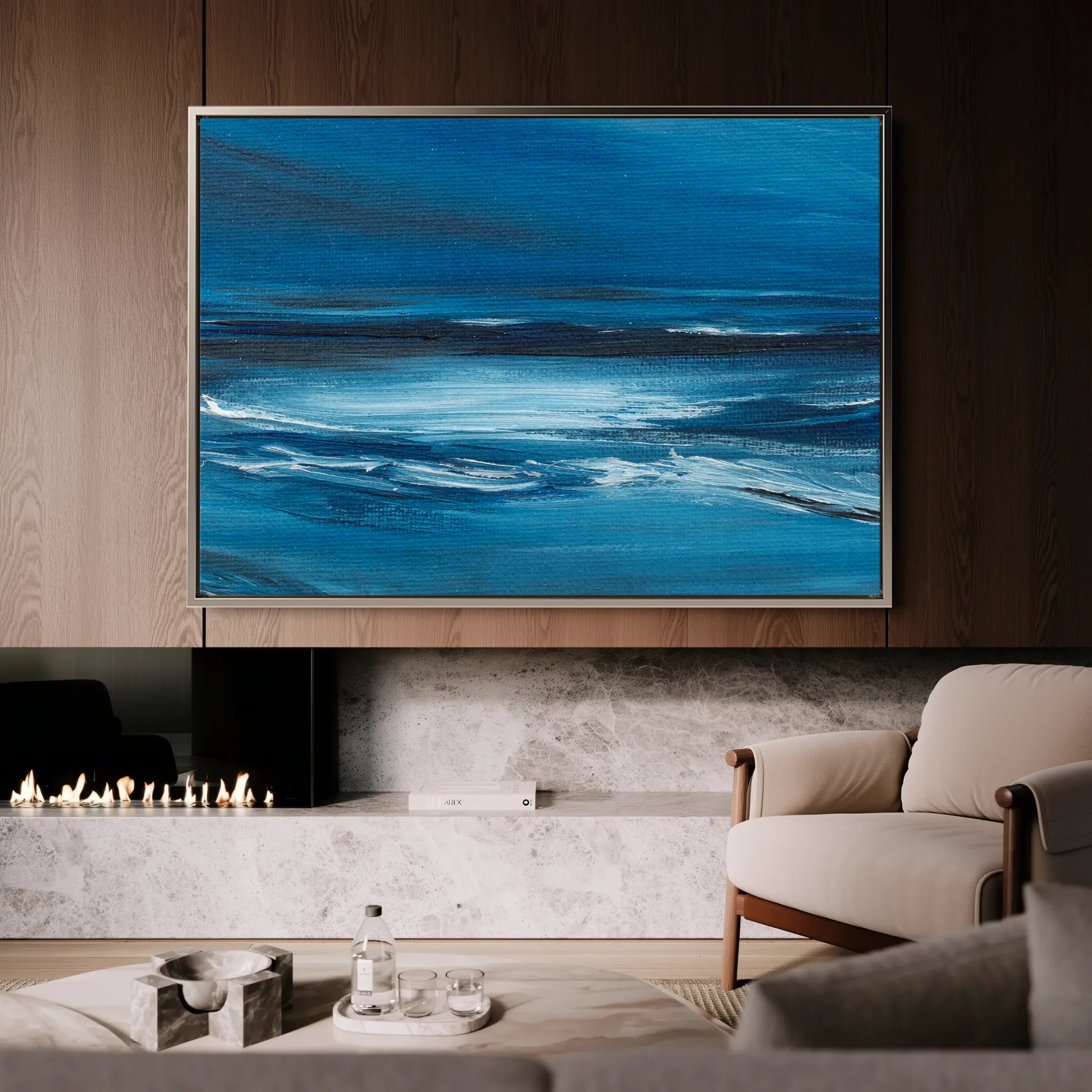 Abstract 255 Canvas Art 18" x 24" / 45 x 60 cm / Black
