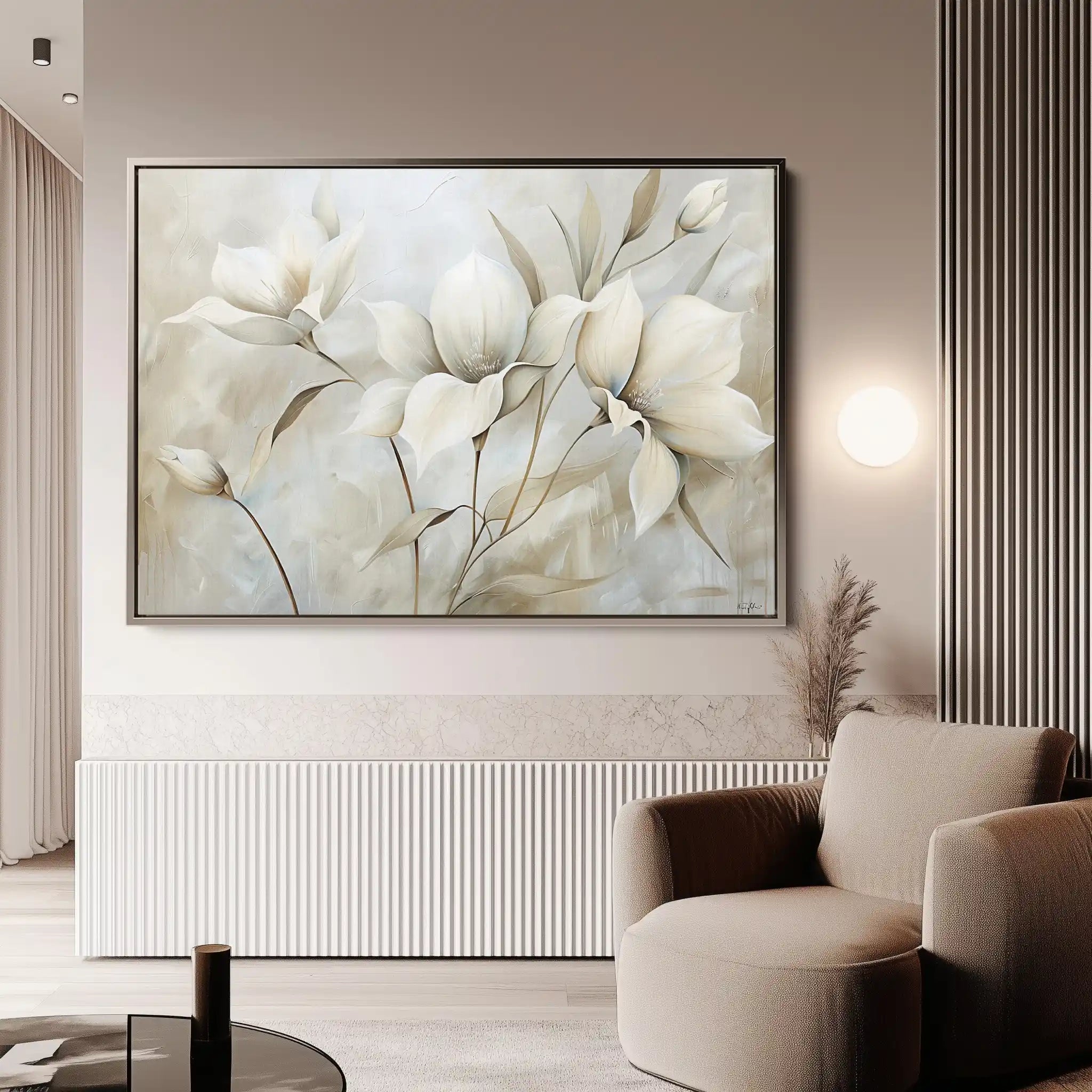 Floral 255 Canvas Art 60 x 40 cm / Black