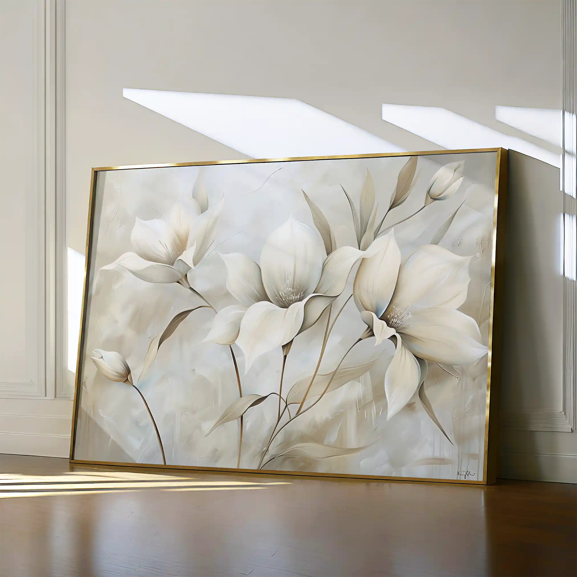 Floral 255 Canvas Art 60 x 40 cm / Black