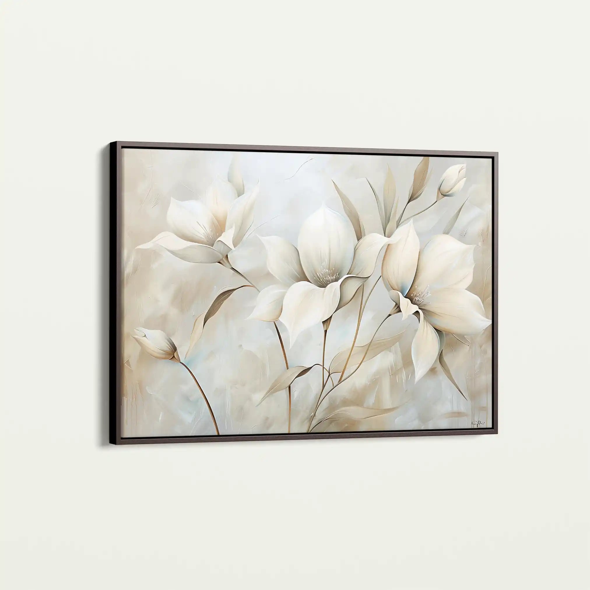 Floral 255 Canvas Art 60 x 40 cm / Black