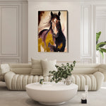 Horses 255 Canvas Art 18" x 24" / 45 x 60 cm / Black