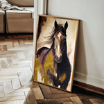 Horses 255 Canvas Art 18" x 24" / 45 x 60 cm / Black