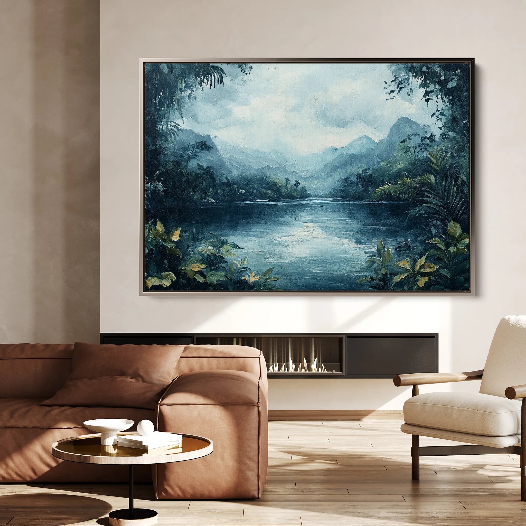 Landscape 255 Canvas Art 18" x 24" / 45 x 60 cm / Black