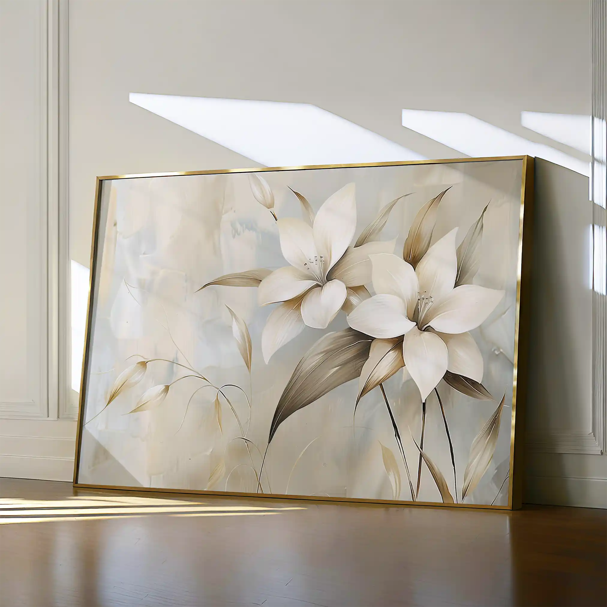 Floral 256 Canvas Art 60 x 40 cm / Black