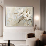 Floral 256 Canvas Art 60 x 40 cm / Black
