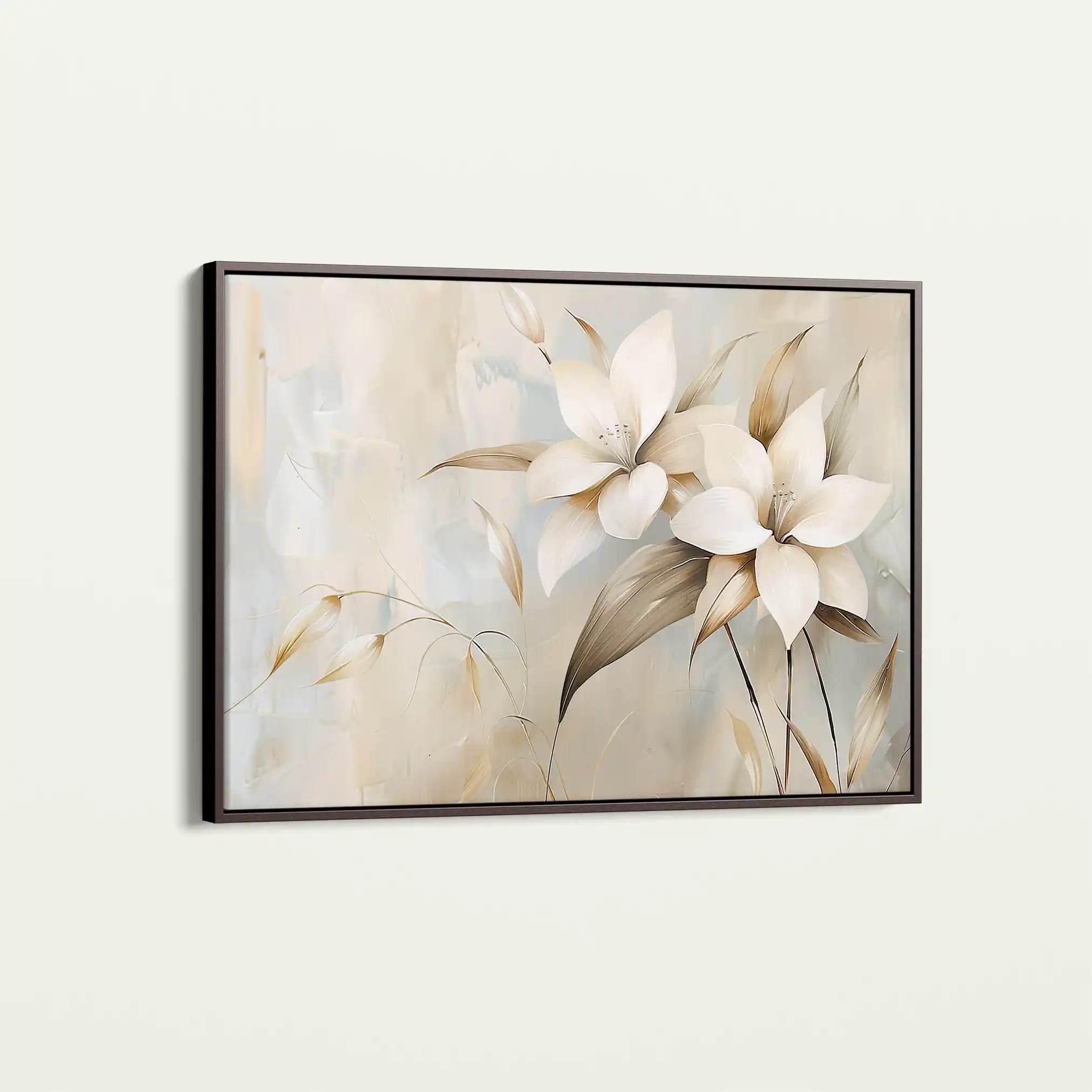Floral 256 Canvas Art 60 x 40 cm / Black