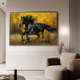 Horses 256 Canvas Art 18" x 24" / 45 x 60 cm / Black