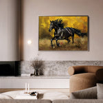 Horses 256 Canvas Art 18" x 24" / 45 x 60 cm / Black