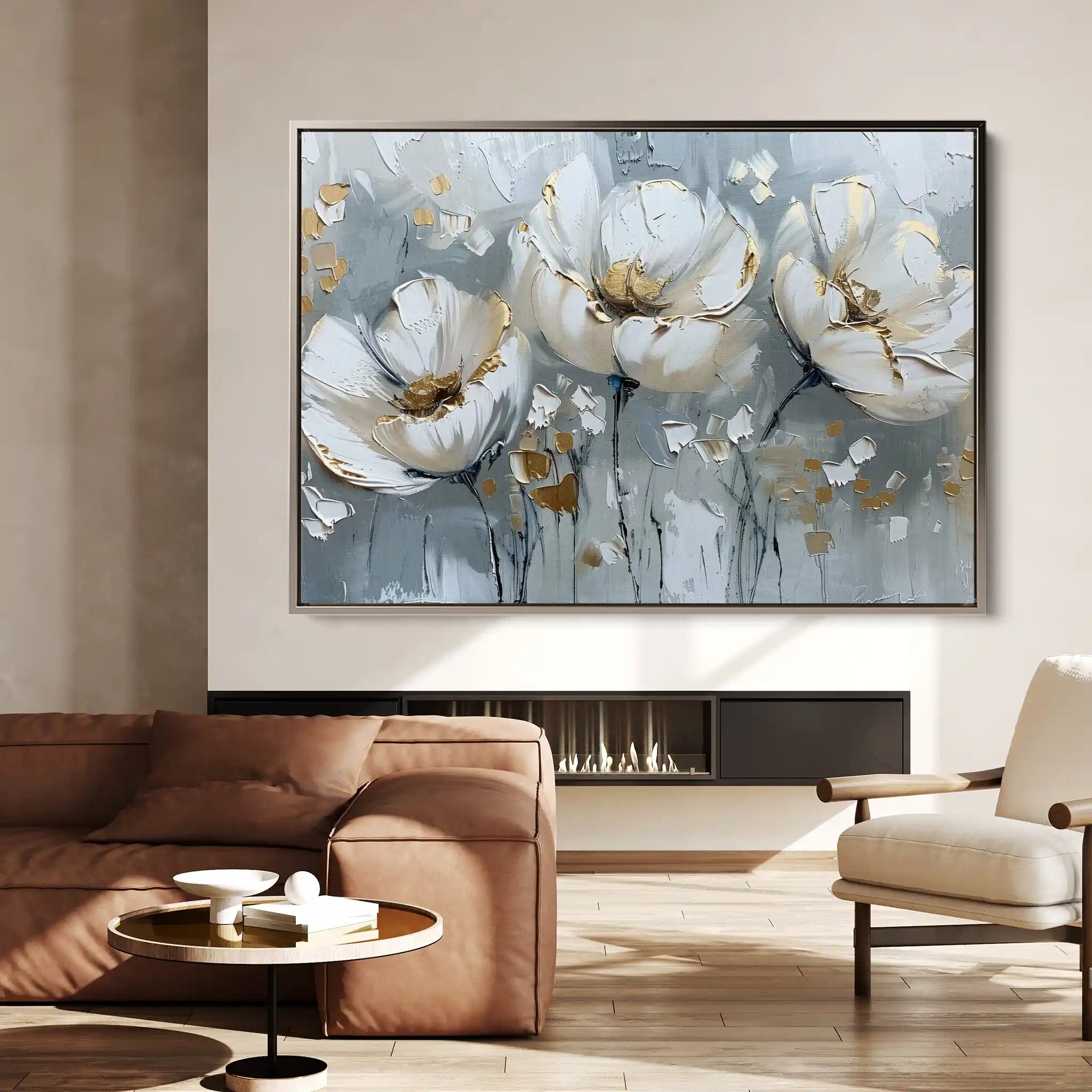 Floral 257 Canvas Art 60 x 40 cm / Black
