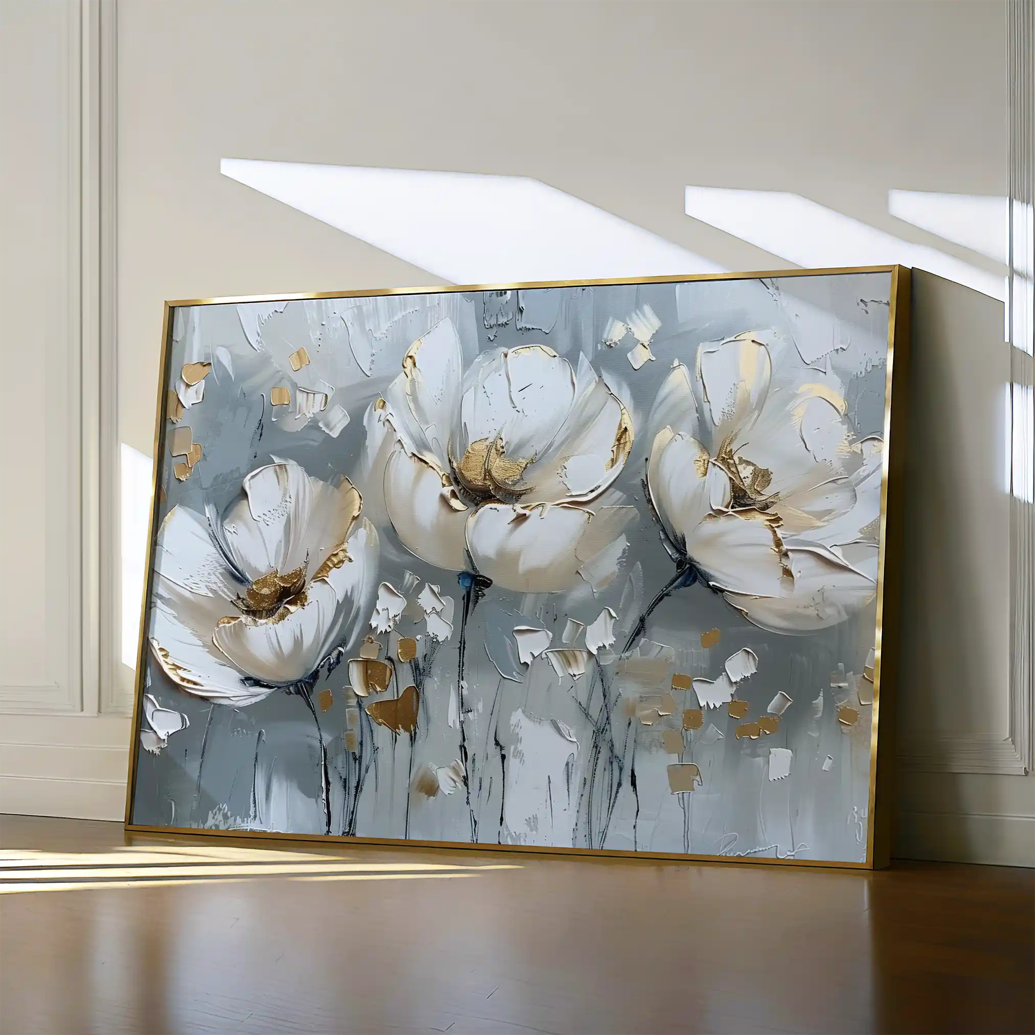 Floral 257 Canvas Art 60 x 40 cm / Black