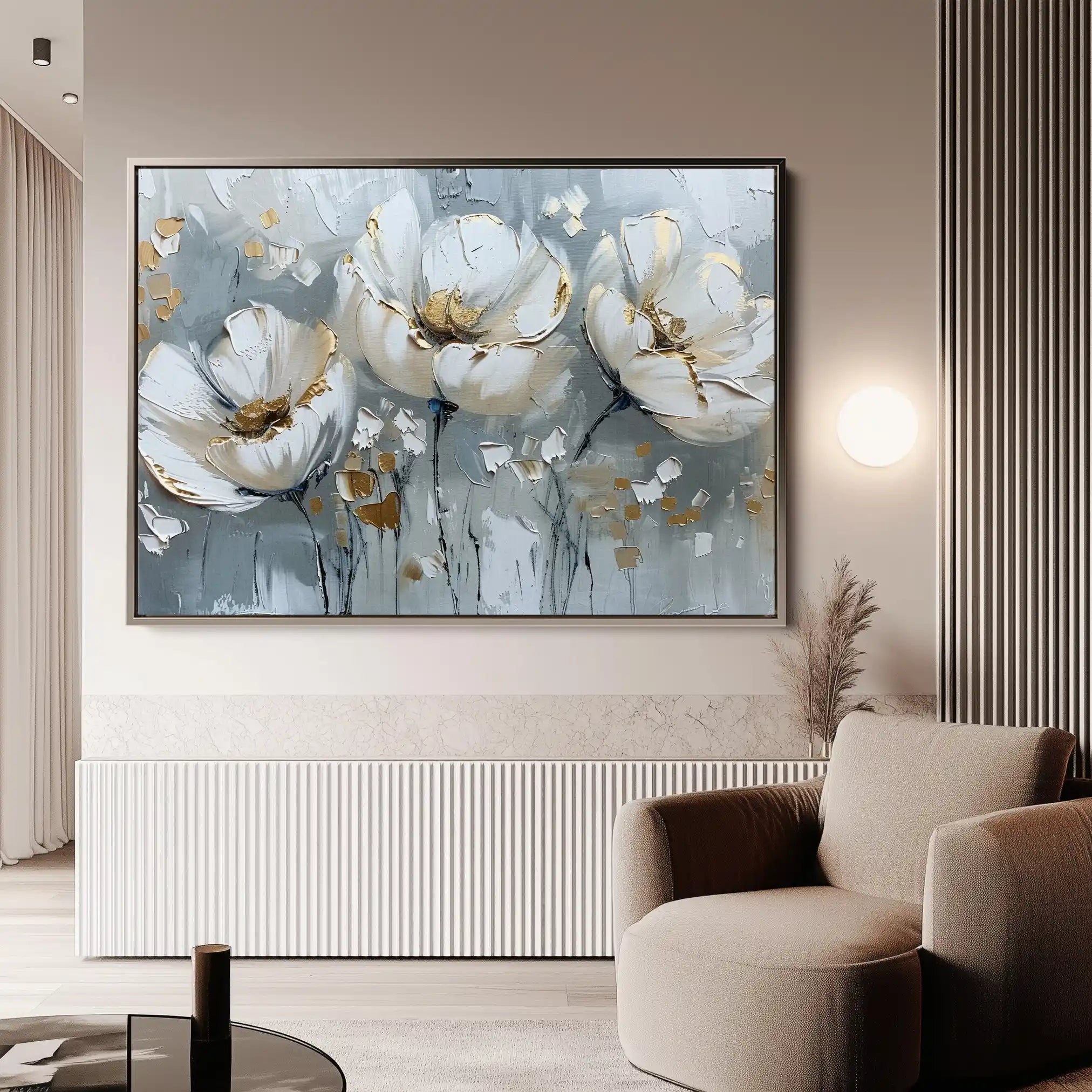 Floral 257 Canvas Art 60 x 40 cm / Black