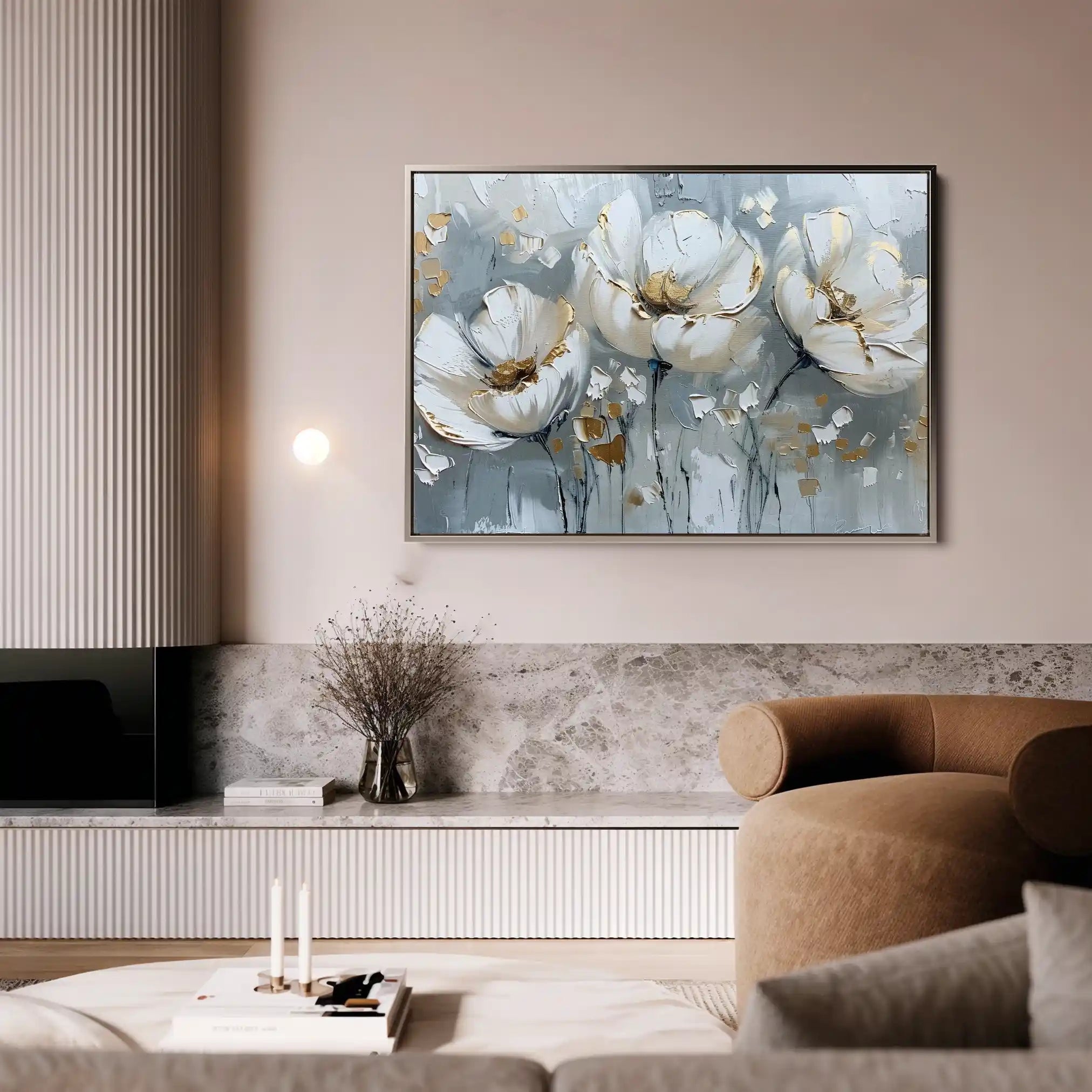 Floral 257 Canvas Art 60 x 40 cm / Black