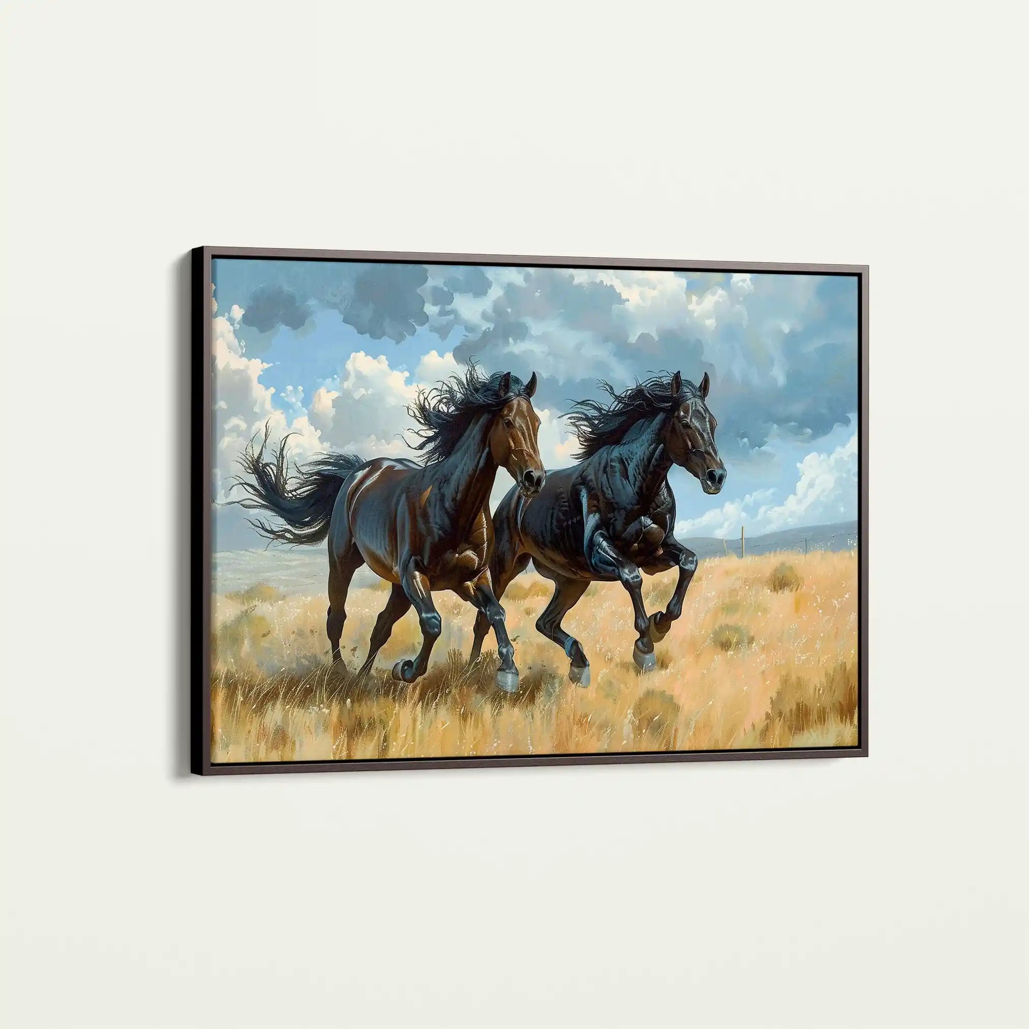 Horses 257 Canvas Art 60 x 40 cm / Black